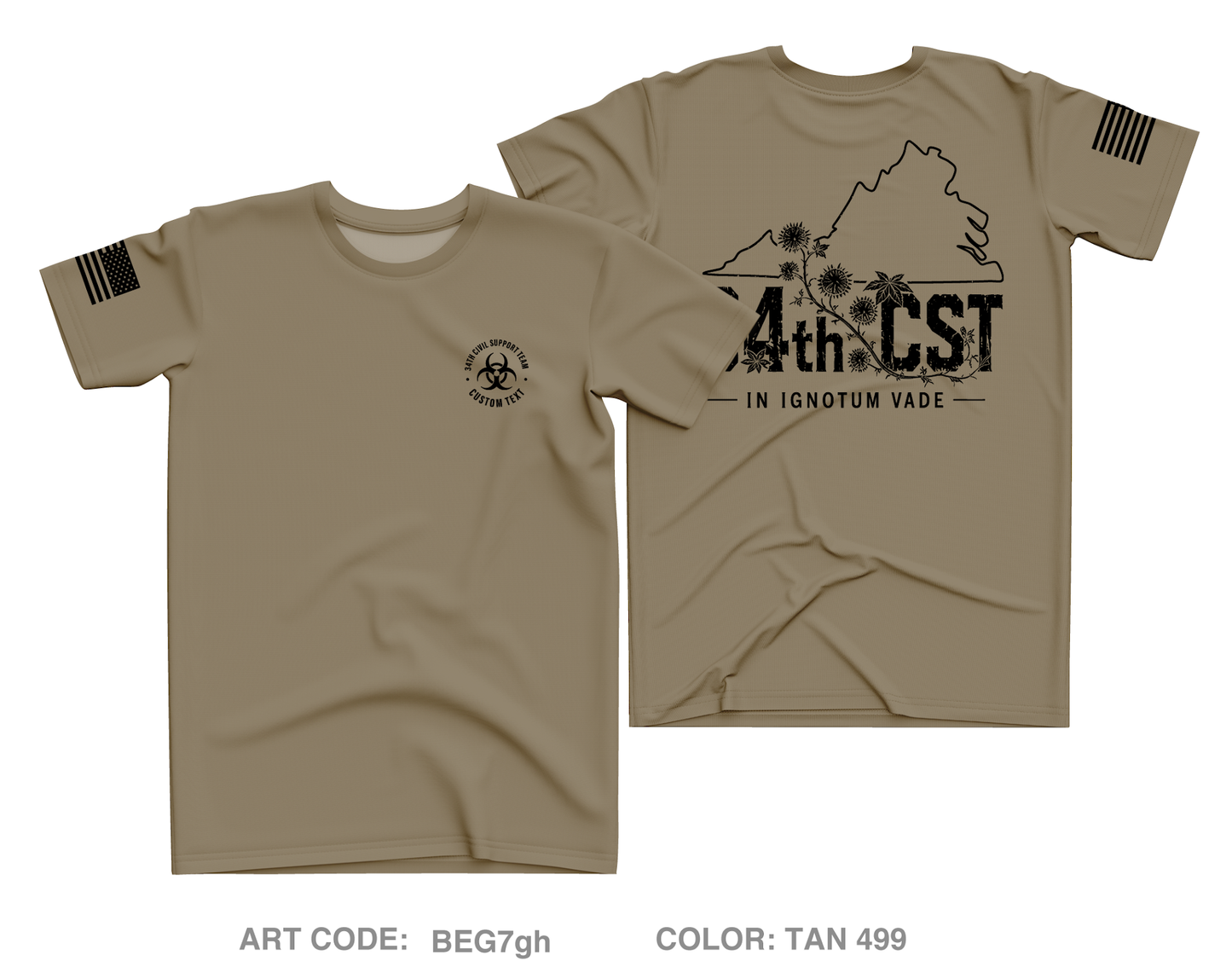 CUSTOM 34th Civil Support Team Core Men's SS Performance Tee - BEG7gh