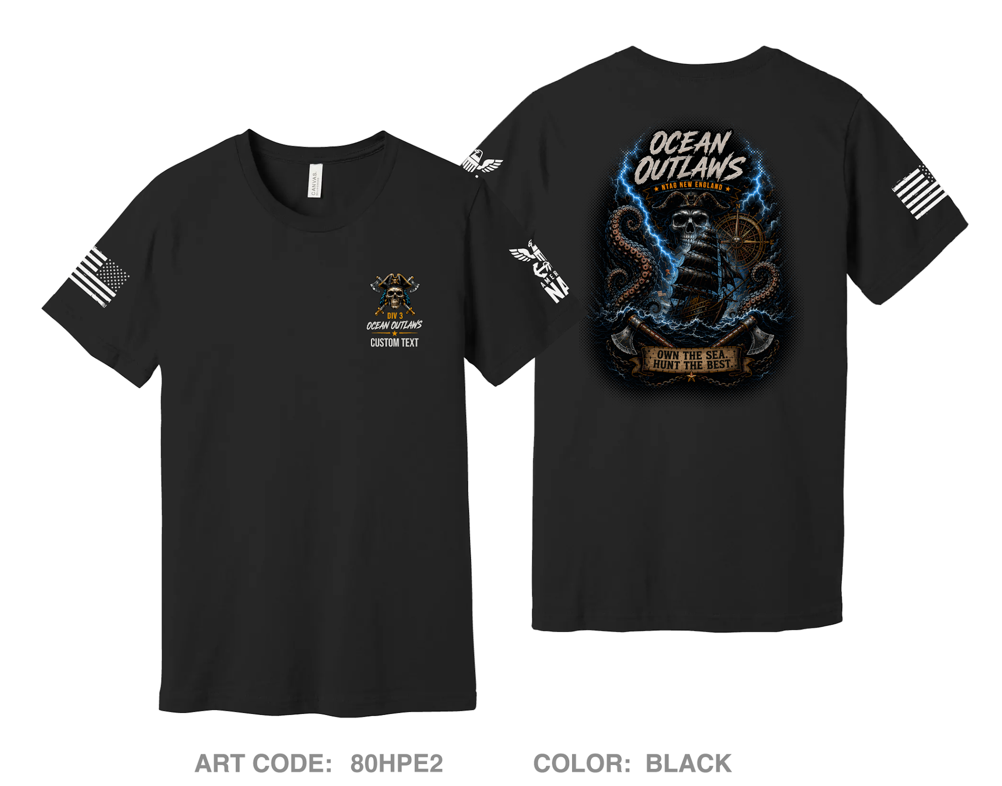 CUSTOM Ocean Outlaws Comfort Unisex Cotton SS Tee - 80HPE2
