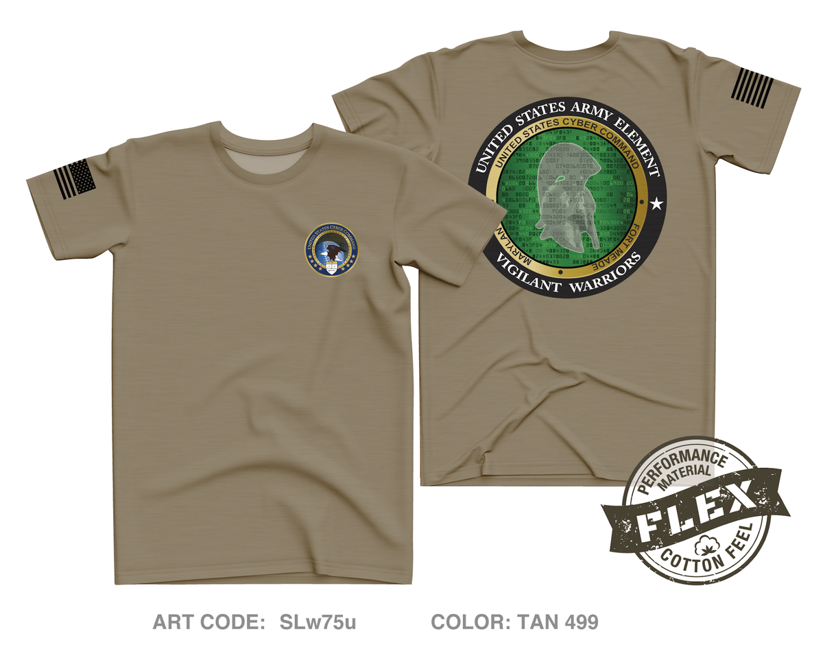 United States Army Element, CYBERCOM Core Men's SS Flex Performance Tee - SLw75u