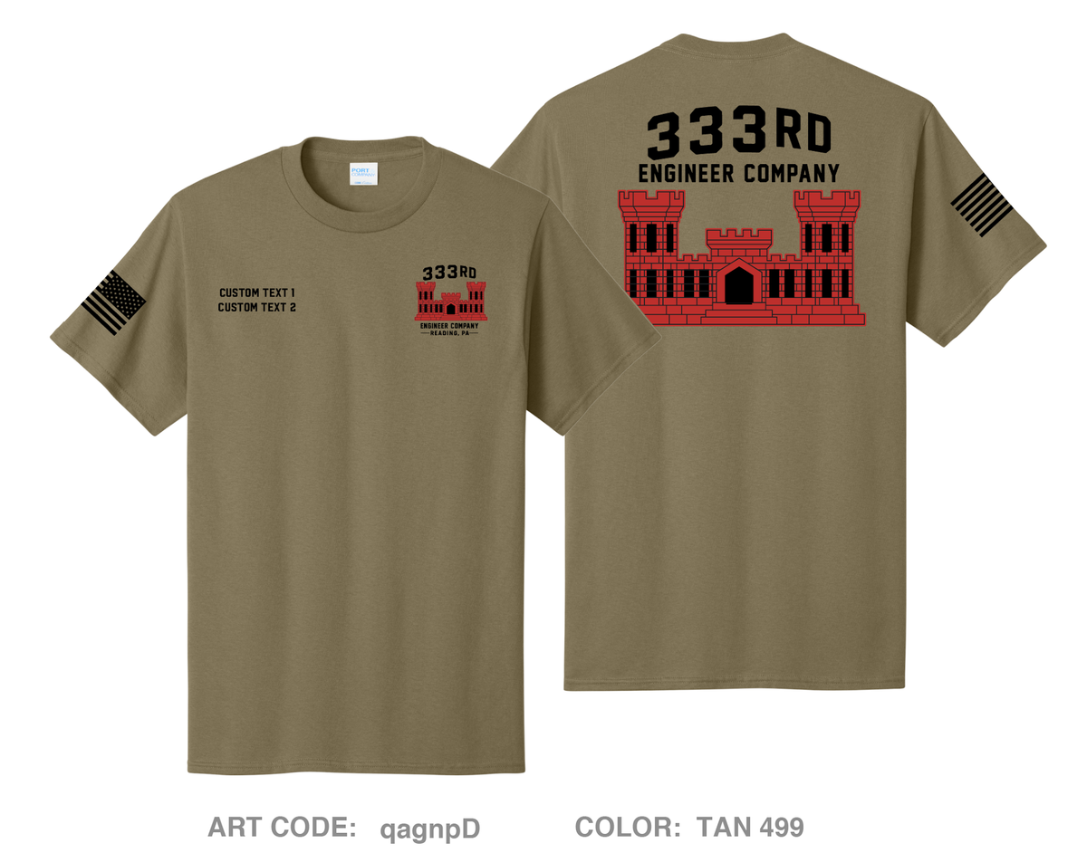 CUSTOM 333RD ENG COMPANY ECC Comfort Unisex Cotton SS Tee - qagnpD