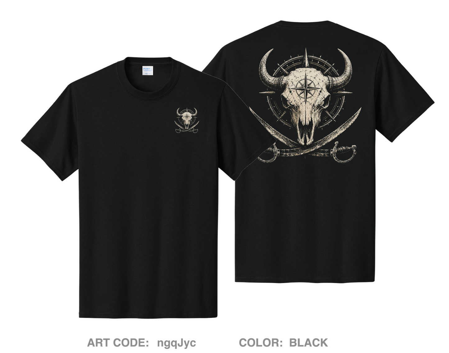 Bison Piracy Comfort Unisex Cotton SS Tee - ngqJyc