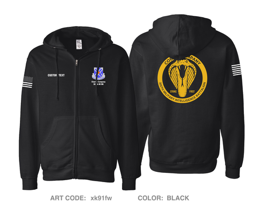CUSTOM Charlie "Cobras" Company, 305th MI BN, 111th MI BDE Comfort Unisex Cotton Blend Full-Zip Hooded Sweatshirt - xk91fw
