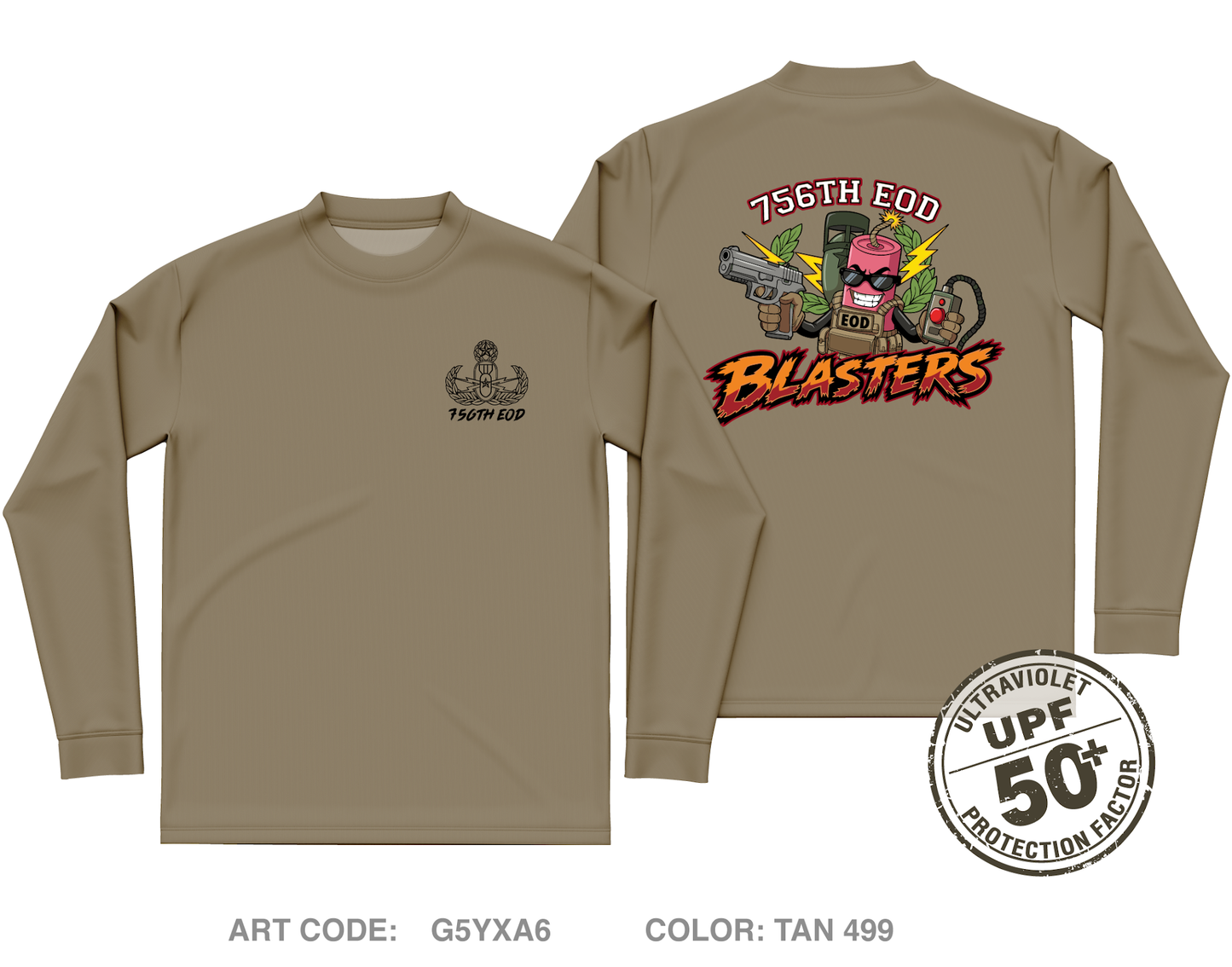 756 EOD Company Core Men's UPF 50+ Performance LS Tee - G5YXA6