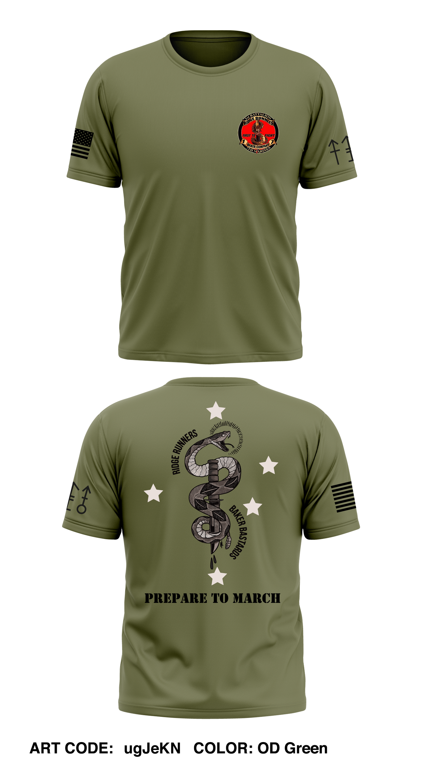 Baker co 1st BN 7th marines Store 1 Core Men's SS Performance Tee - ugJeKN