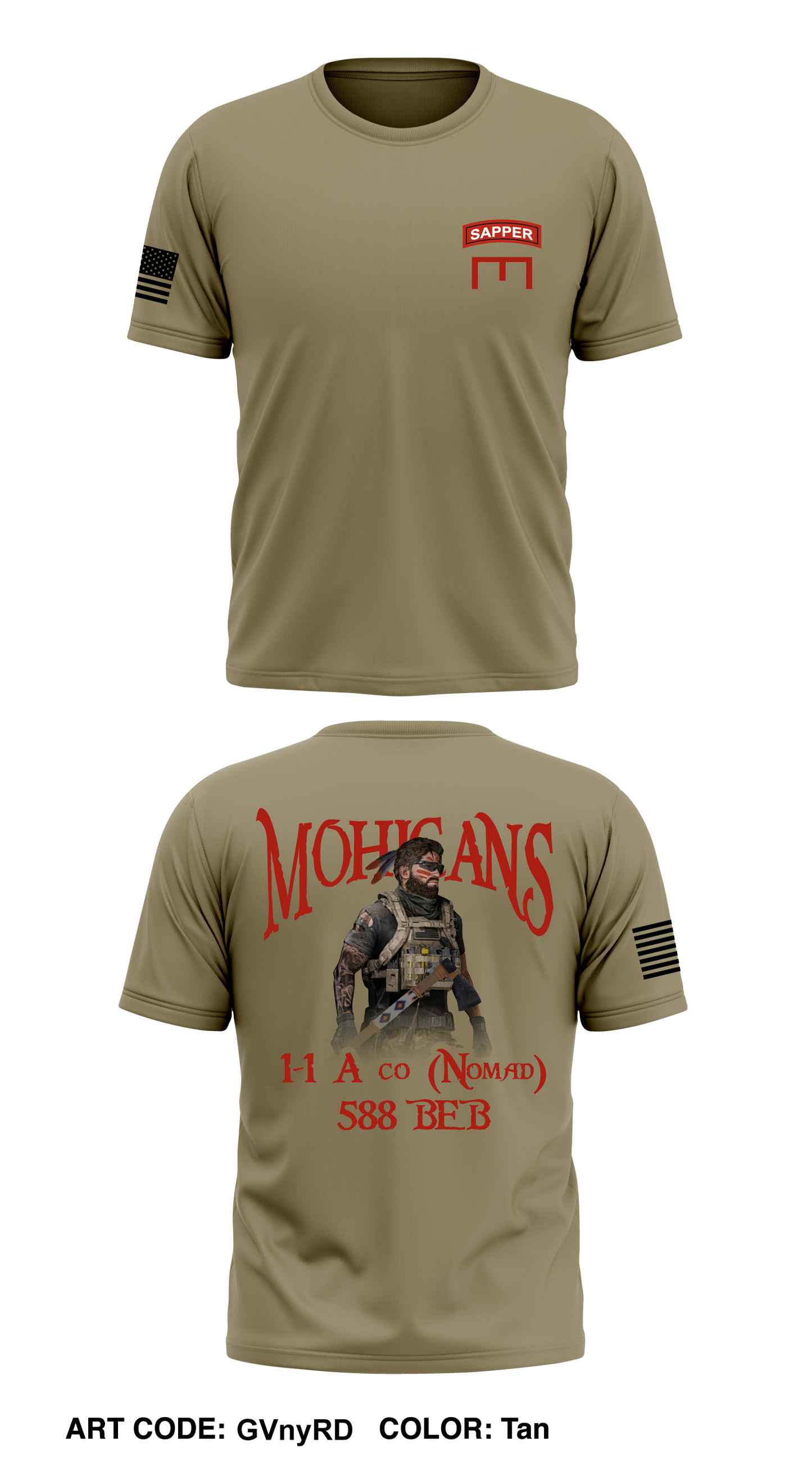 1st PLT, A Co, 588 BEB Core Men's SS Performance Tee - GVnyRD