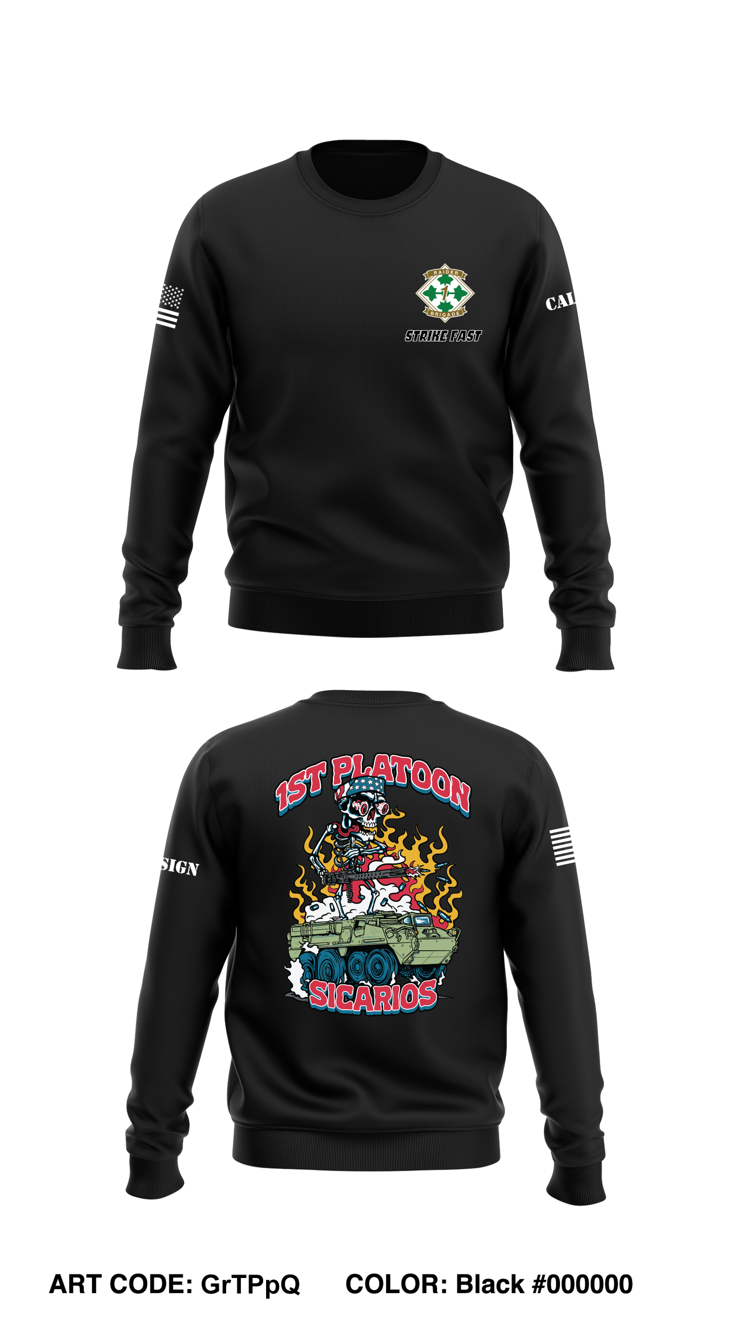 CUSTOM 1st Platoon, Brutal Company, 4-9 IN Core Men's Crewneck Performance Sweatshirt - GrTPpQ