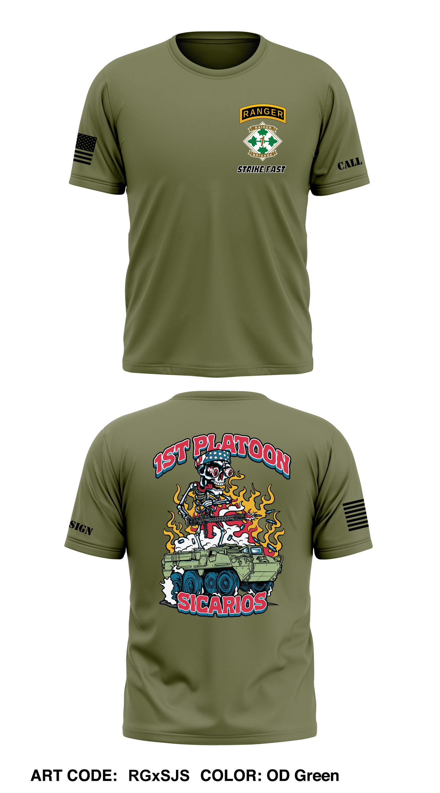 CUSTOM 1st Platoon, Brutal Company, 4-9 IN Core Men's SS Performance Tee - RGxSJS