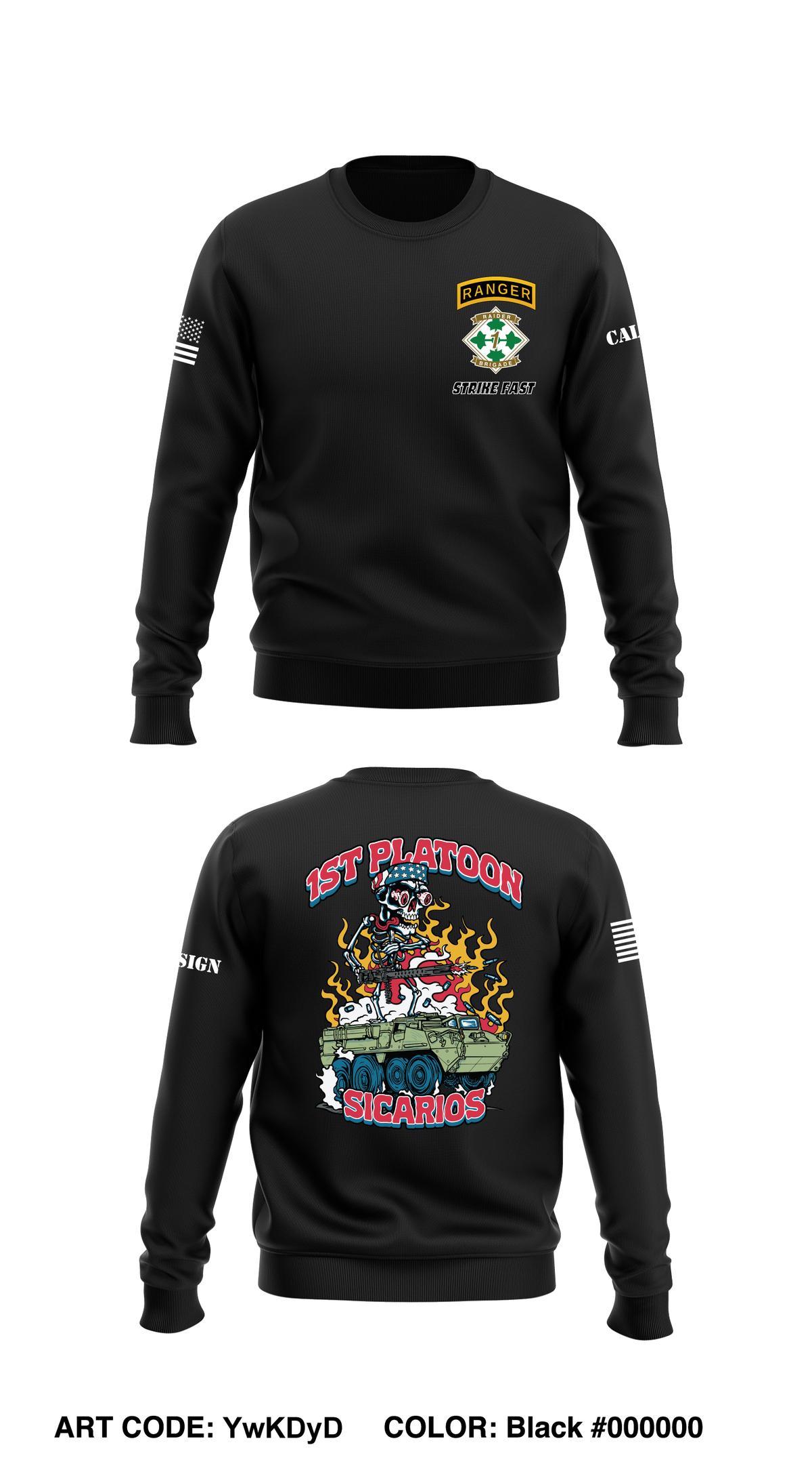 CUSTOM 1st Platoon, Brutal Company, 4-9 IN  Core Men's Crewneck Performance Sweatshirt - YwKDyD