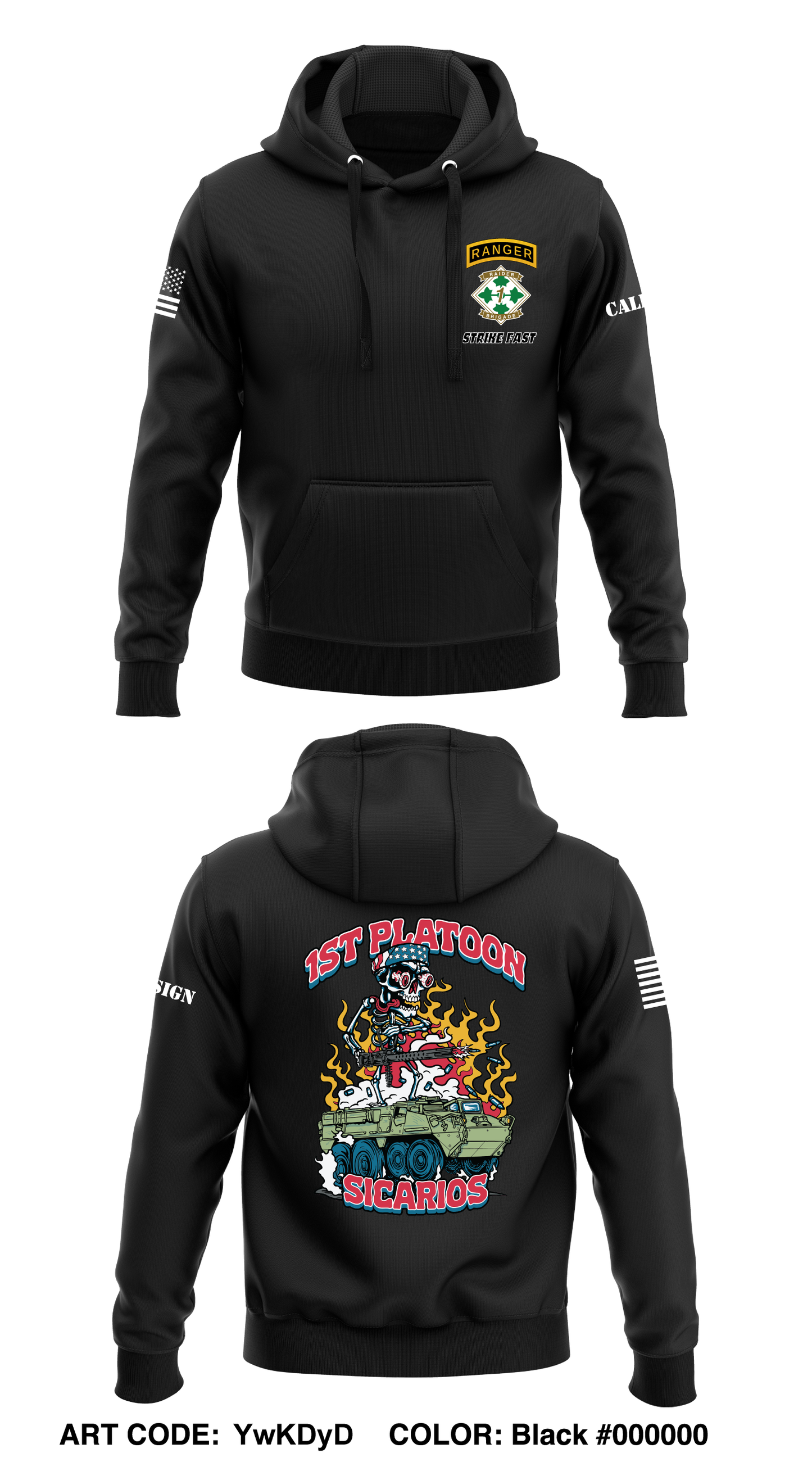CUSTOM 1st Platoon, Brutal Company, 4-9 IN  Core Men's Hooded Performance Sweatshirt - YwKDyD