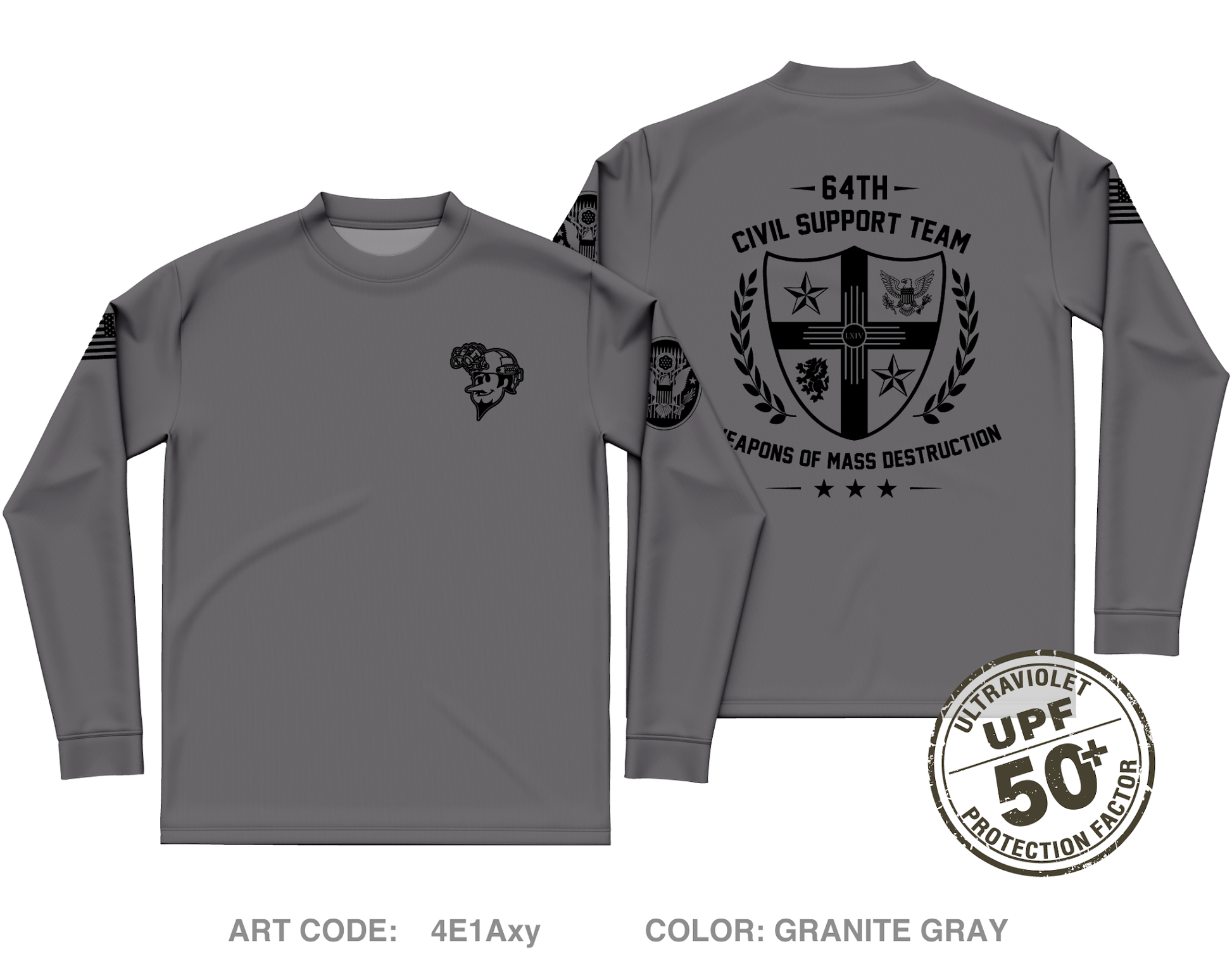 64th Weapons of Mass Destruction - Civil Support Team Fundraising Collection Core Men's UPF 50+ Performance LS Tee - 4E1Axy