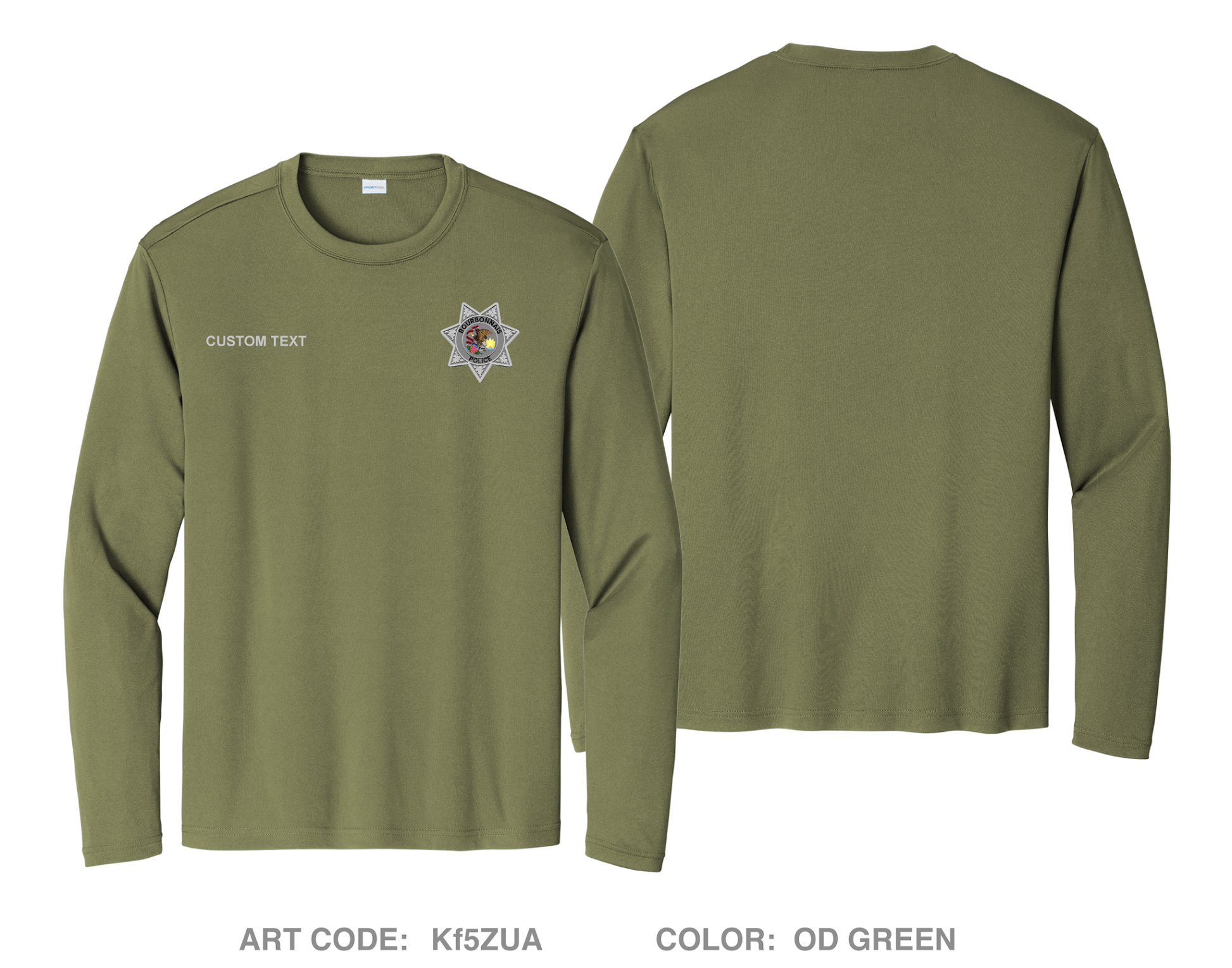 CUSTOM Bourbonnais Police Hi-Tech Performance Unisex LS Tee - Kf5ZUA