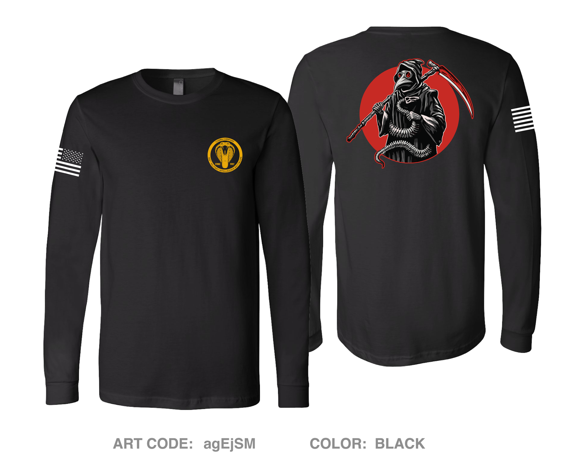 Death Adder Platoon C Co 305th Comfort Unisex Cotton LS Tee - agEjSM