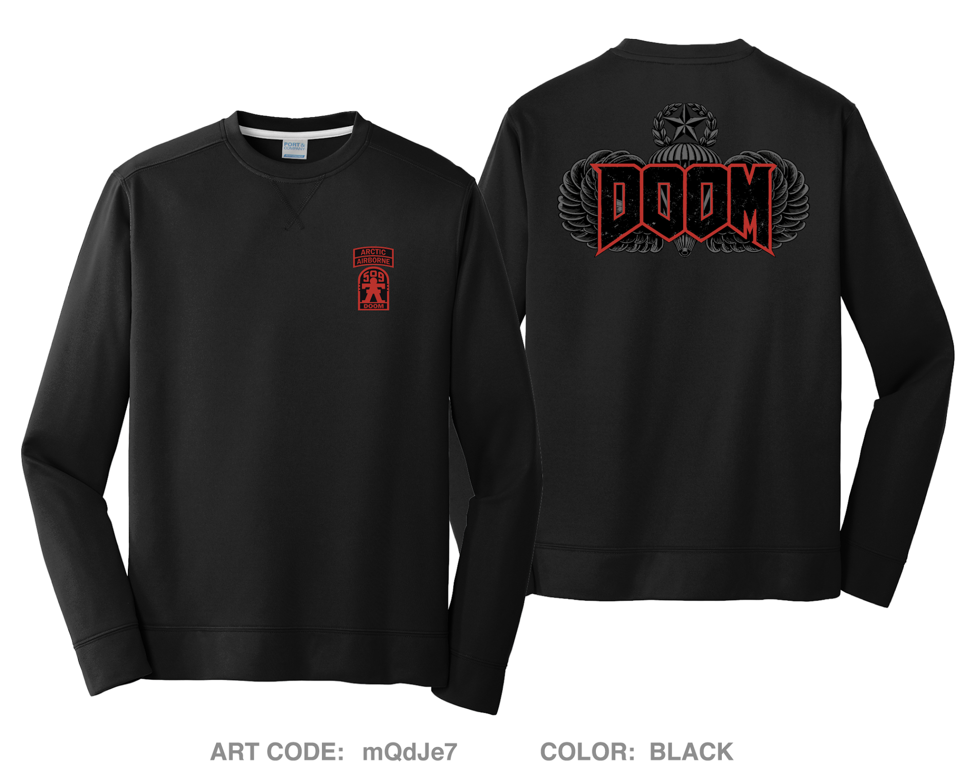 Doom 3-509 HI-Tech Performance Crewneck Sweatshirt - mQdJe7