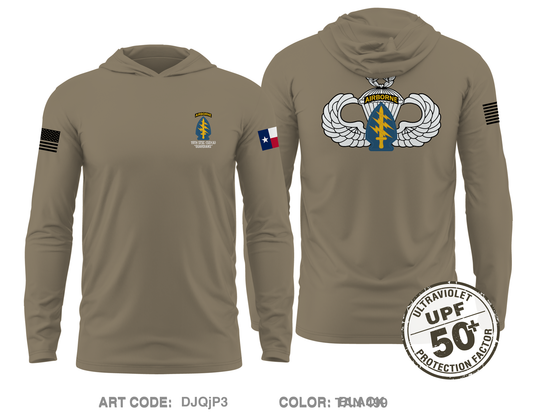197th STSC Fundraising Collection Core Men's UPF 50+ Hooded Performance LS Tee - DJQjP3