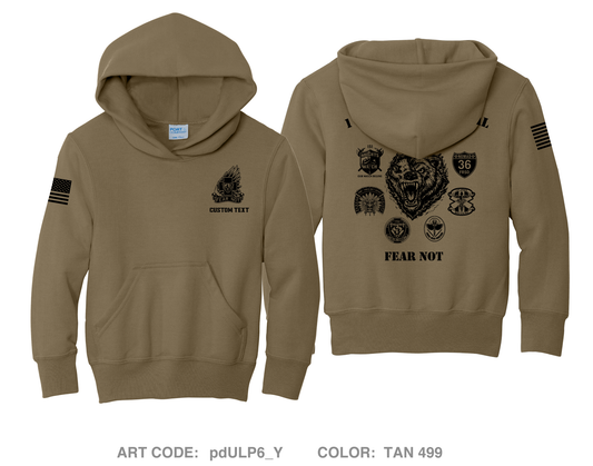 CUSTOM 11th Field Hospital Comfort Youth Cotton Blend Hooded Sweatshirt - pdULP6