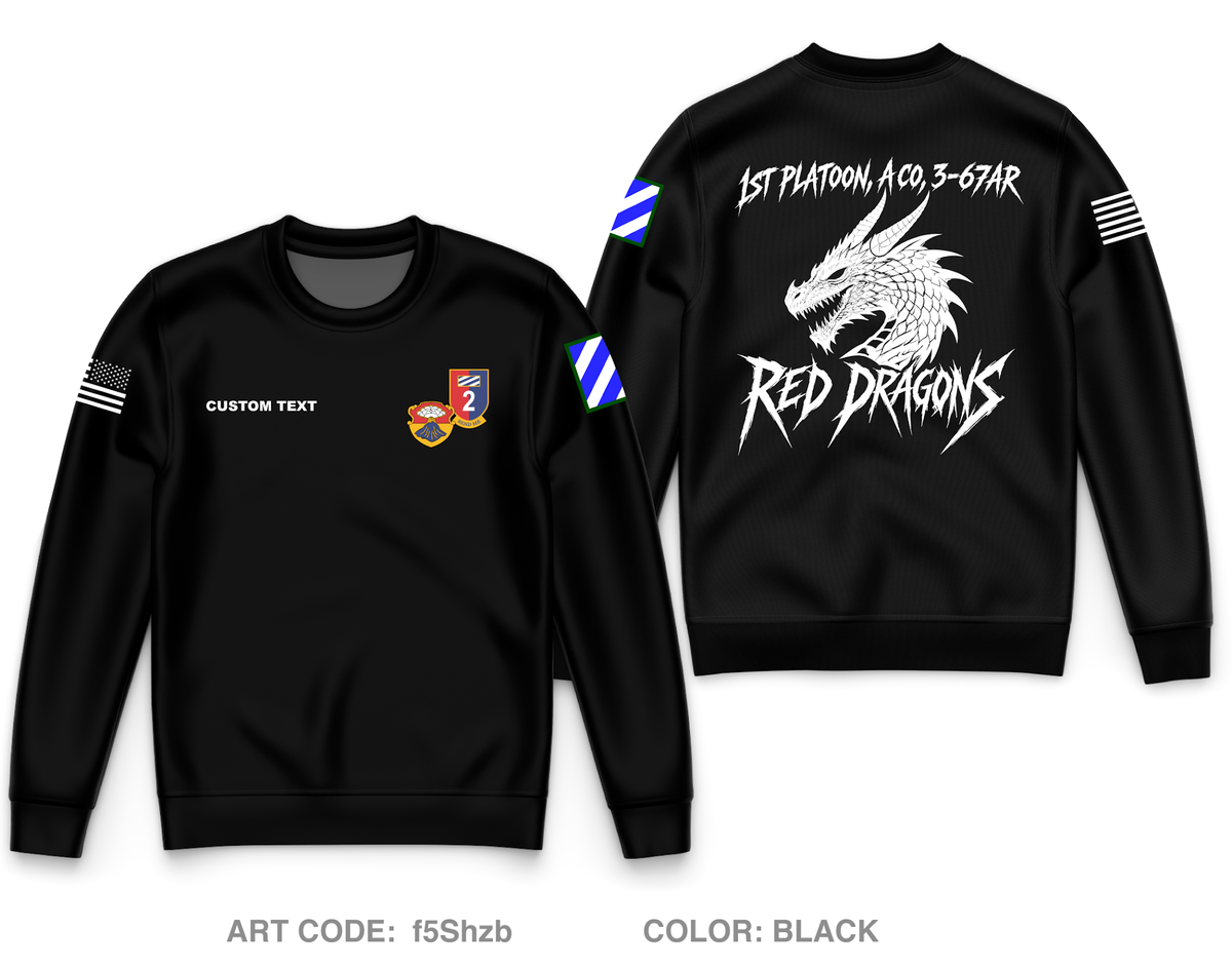 CUSTOM 1st Platoon Core Men's Crewneck Performance Sweatshirt - f5Shzb