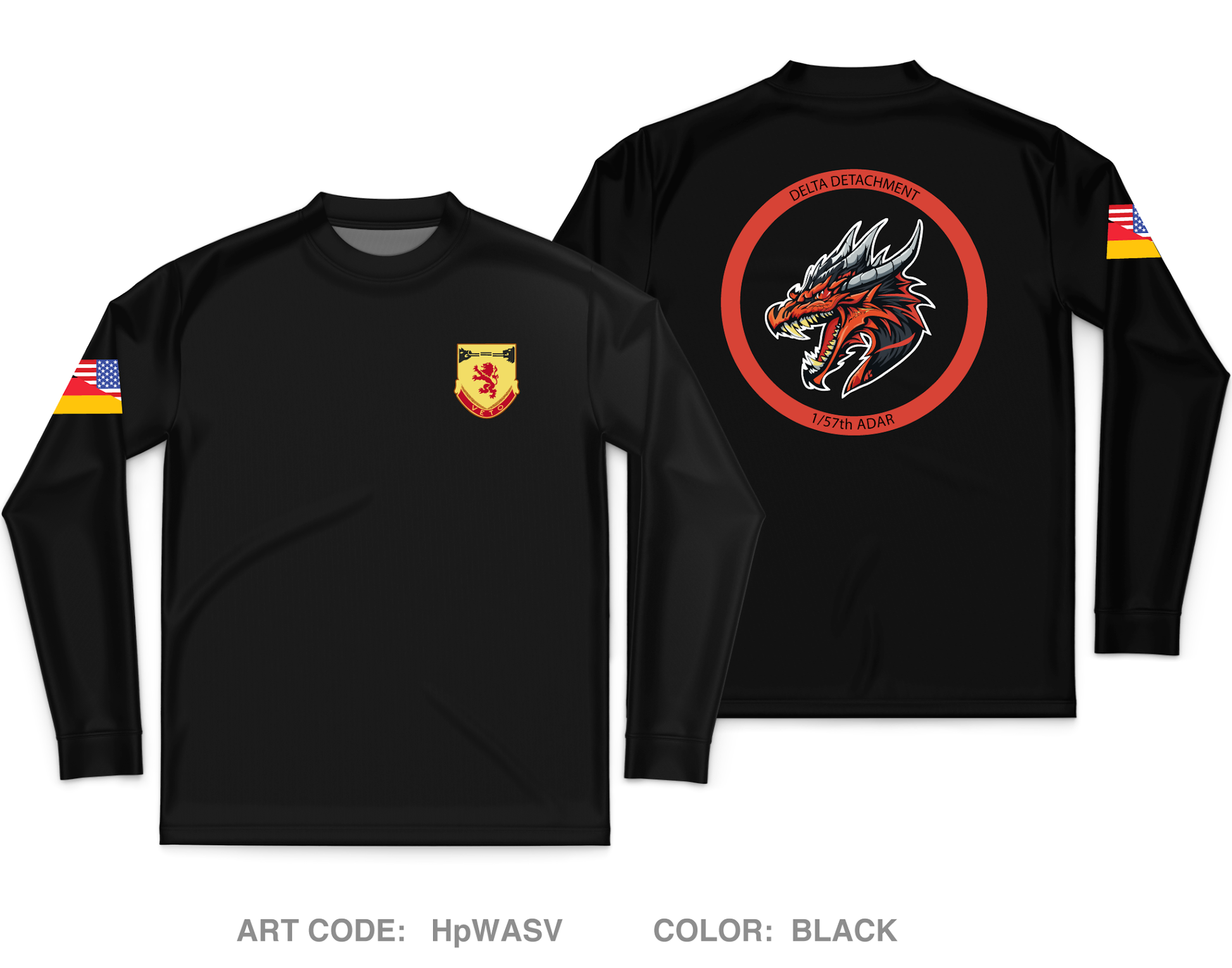 1/57th ADAR DELTA DETACHMENT Core Men's LS Performance Tee - HpWASV