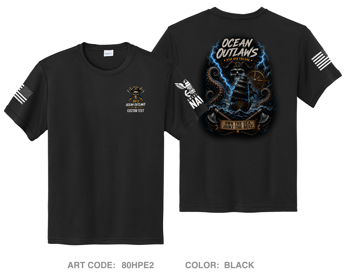 CUSTOM Ocean Outlaws Hi-Tech Performance Unisex Youth SS Tee - 80HPE2_Y