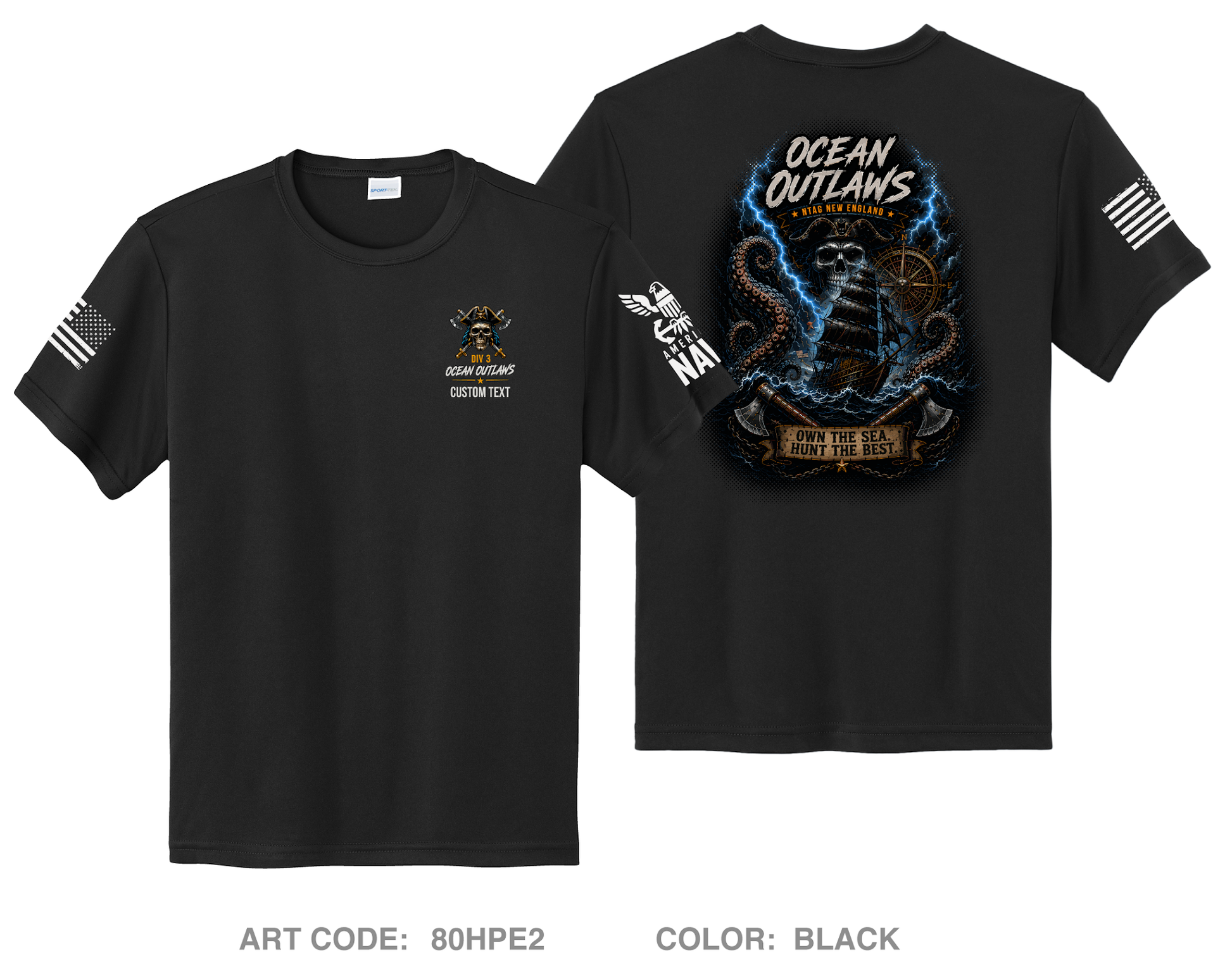 CUSTOM Ocean Outlaws Hi-Tech Performance Unisex Youth SS Tee - 80HPE2_Y