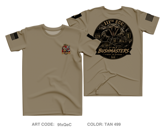 111th ECC 1st Platoon Bushmasters Core Men's SS Performance Tee - 9fxQeC