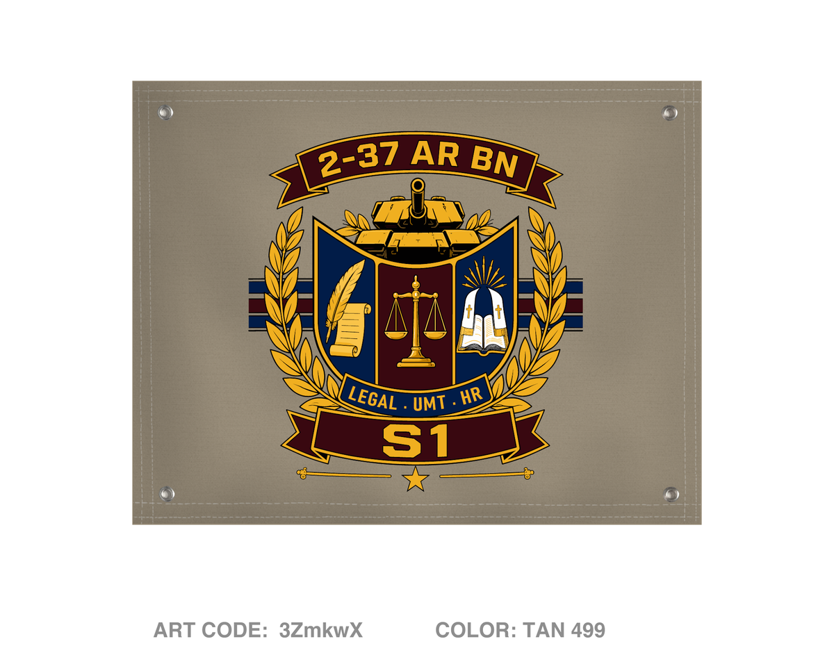 2-37 AR BN Banner Flag - 3ZmkwX