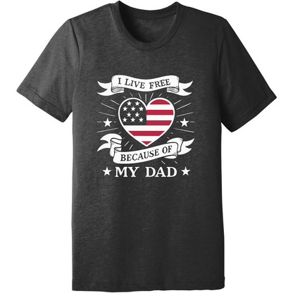 Emblem Comfort Unisex Triblend SS Tee - Live Free Heart Dad