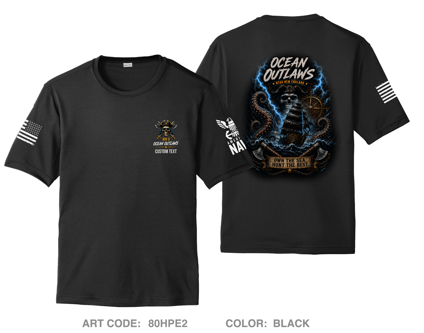 CUSTOM Ocean Outlaws Hi-Tech Performance Unisex SS Tee - 80HPE2