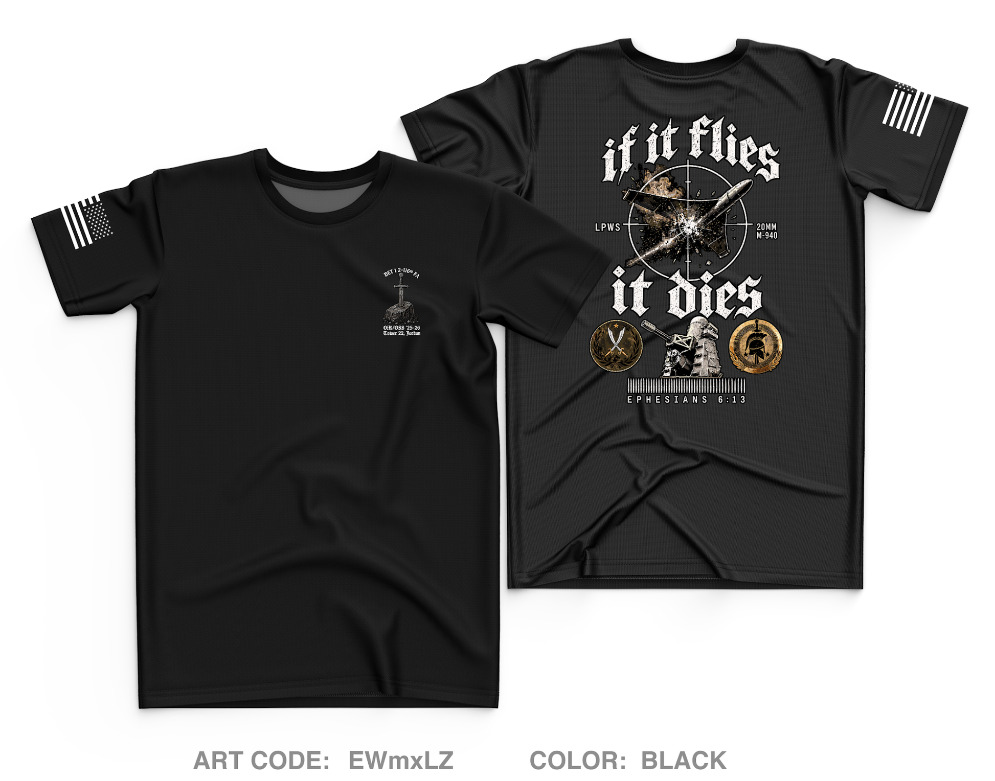 Det 1 2-116th FA Core Men's SS Performance Tee - EWmxLZ