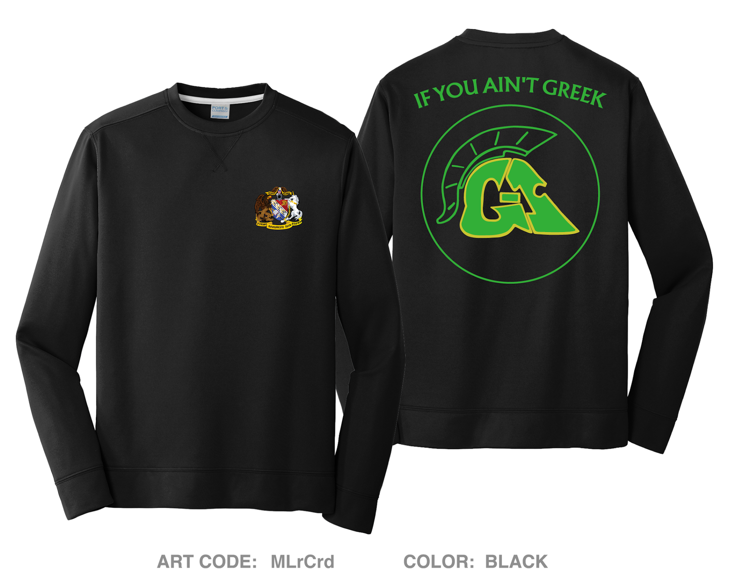 G1 Greeks Fundraising Collection HI-Tech Performance Crewneck Sweatshirt - MLrCrd