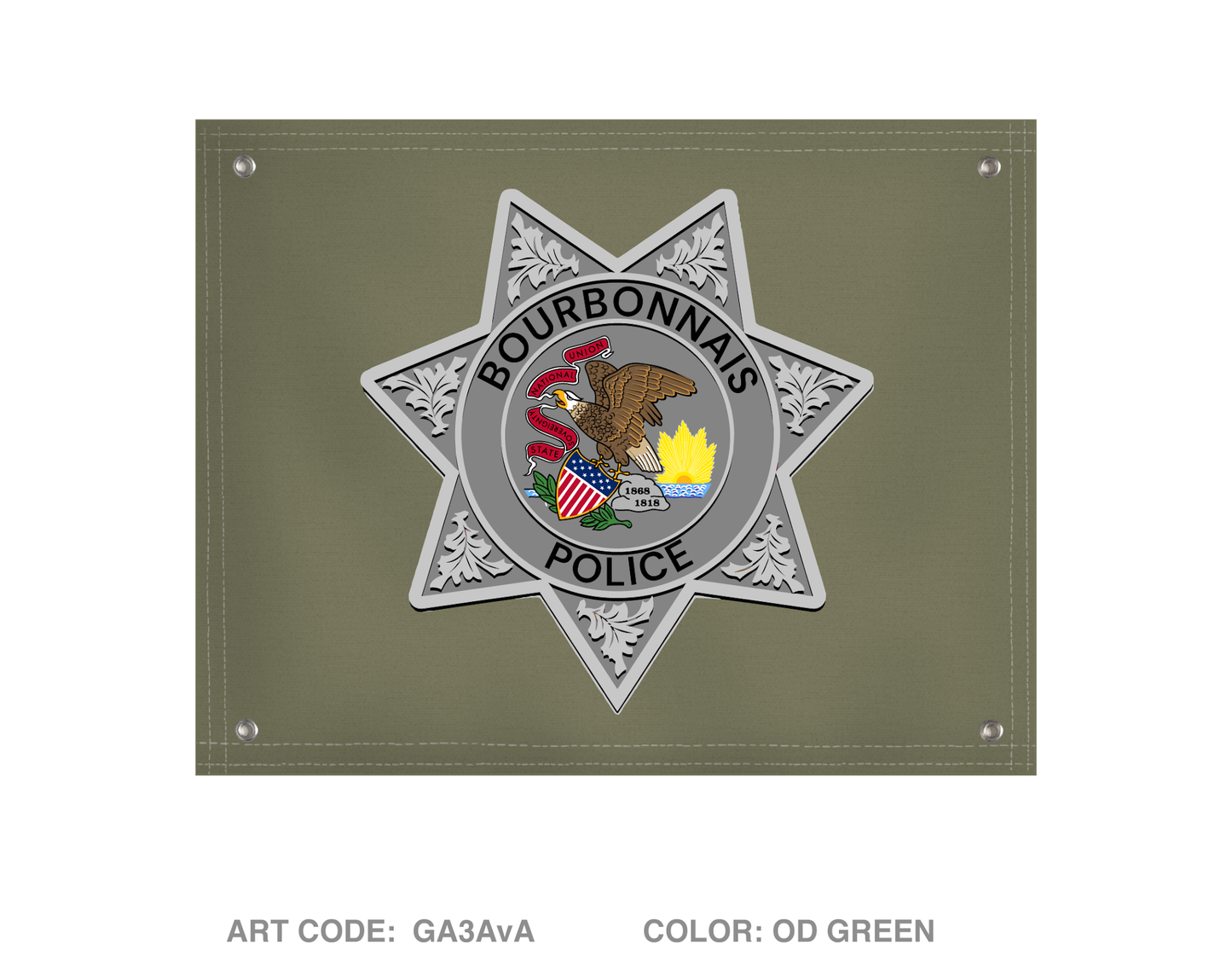 Bourbonnais Police Banner Flag - GA3AvA