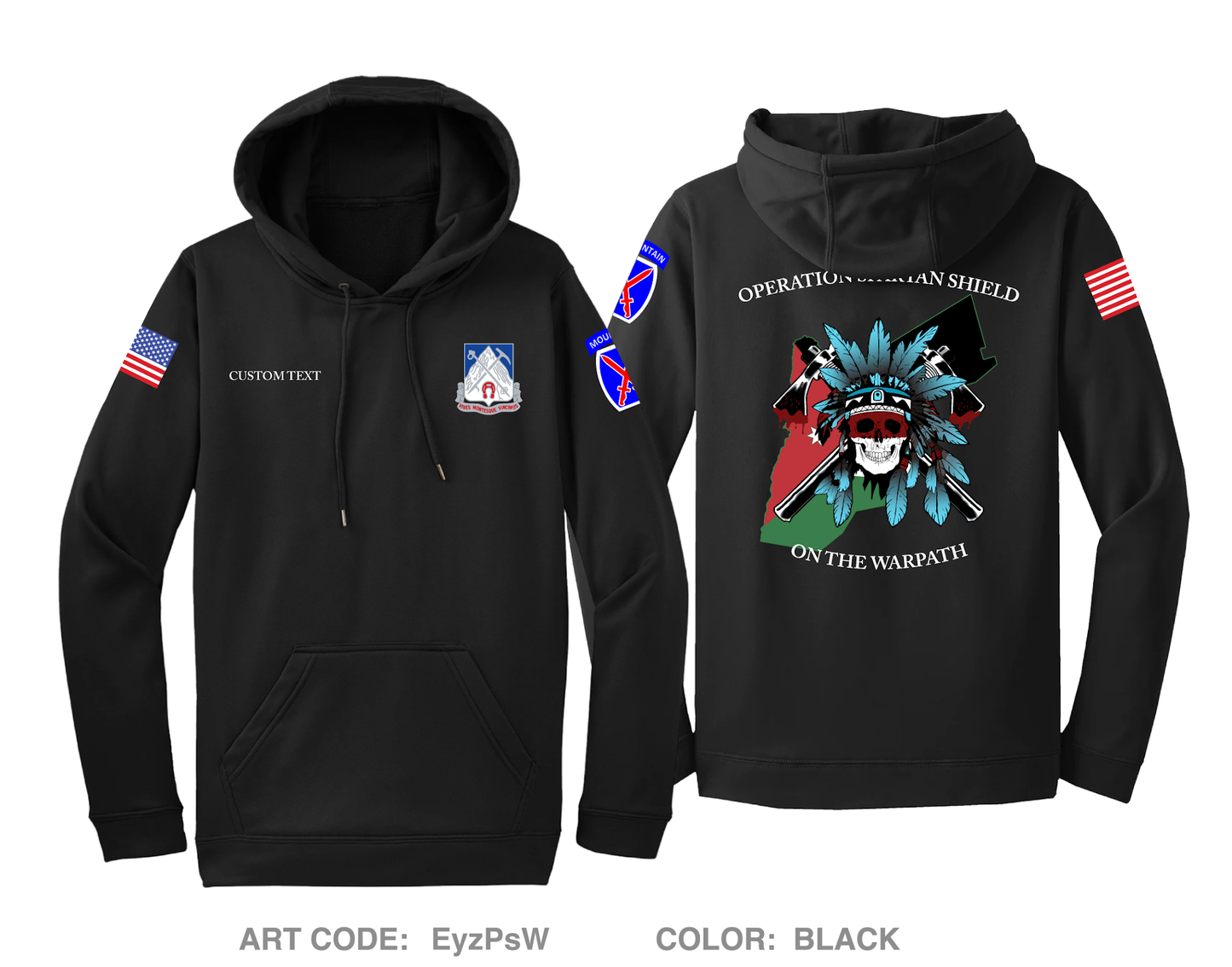 CUSTOM Comanche Company 2-87 IN Hi-Tech Performance Hoodie - EyzPsW