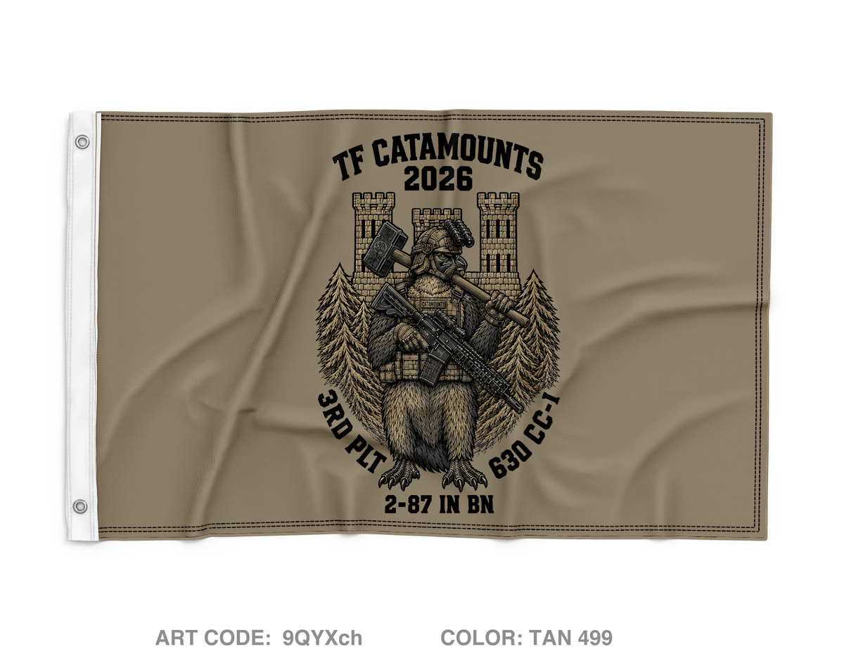 3rd Platoon 63d CEC-I Wall Flag - 9QYXch