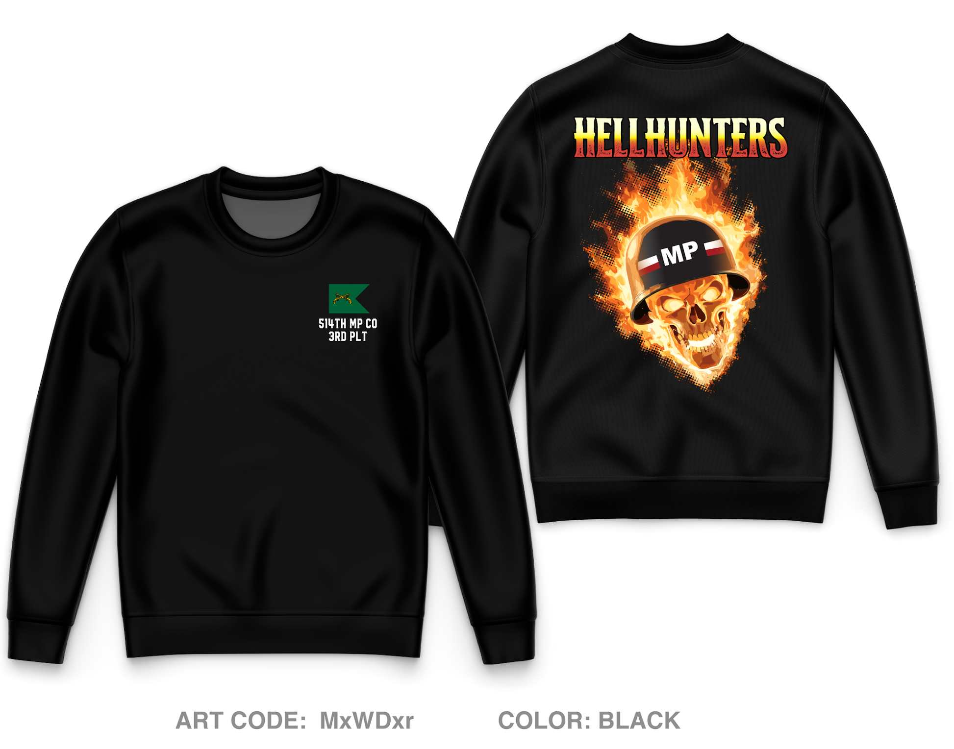 Hellhunters Fundraising Collection Core Men's Crewneck Performance Sweatshirt - MxWDxr