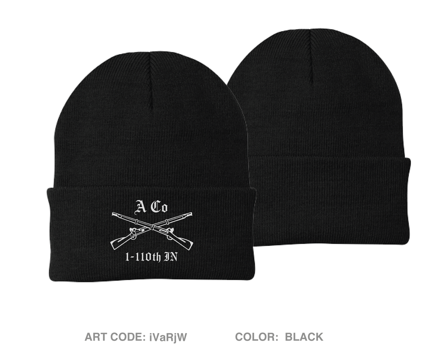 Alpha Company 1-110th Infantry Embroidered Knit Beanie - iVaRjW