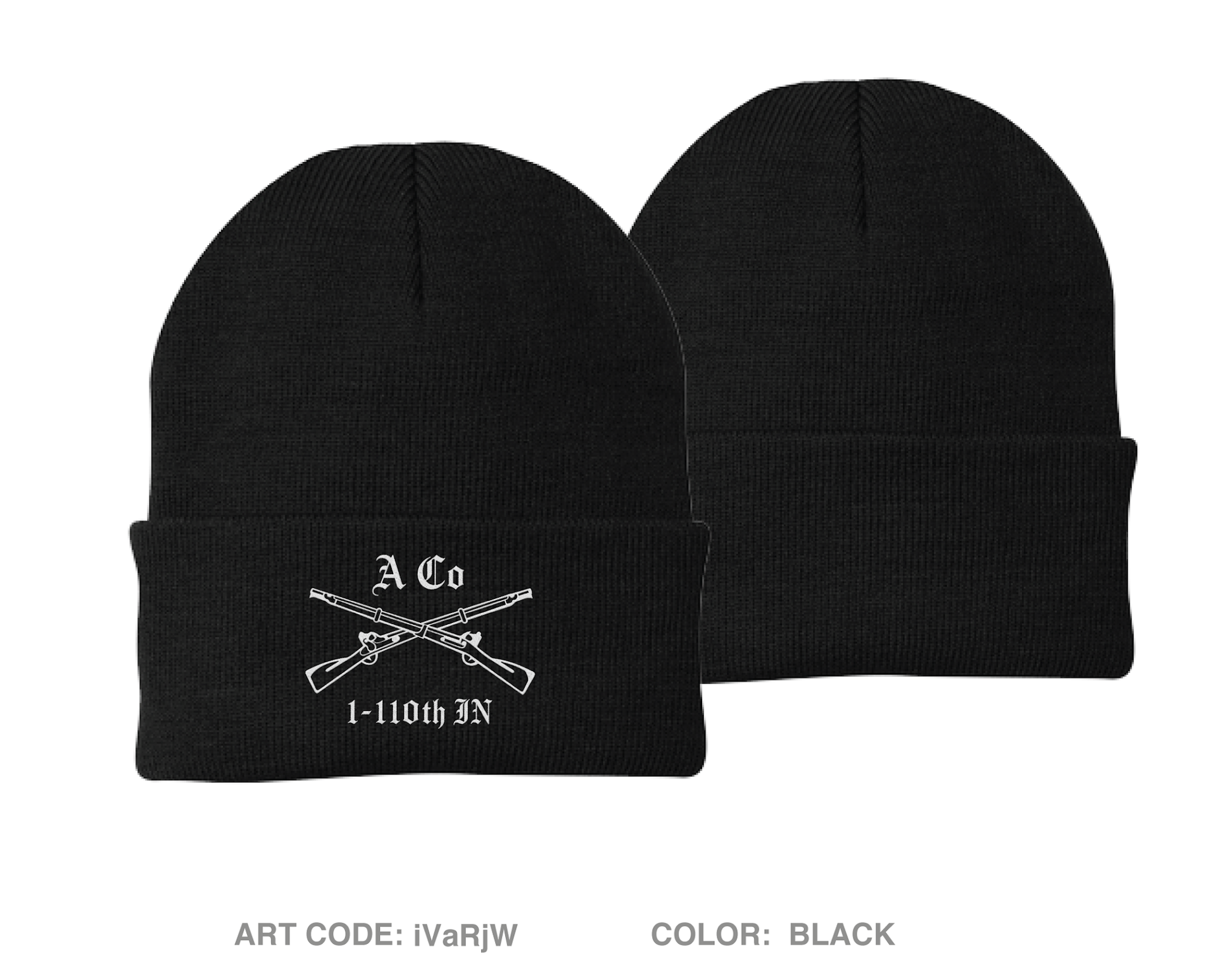 Alpha Company 1-110th Infantry Embroidered Knit Beanie - iVaRjW