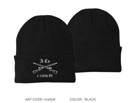 Alpha Company 1-110th Infantry Embroidered Knit Beanie - iVaRjW