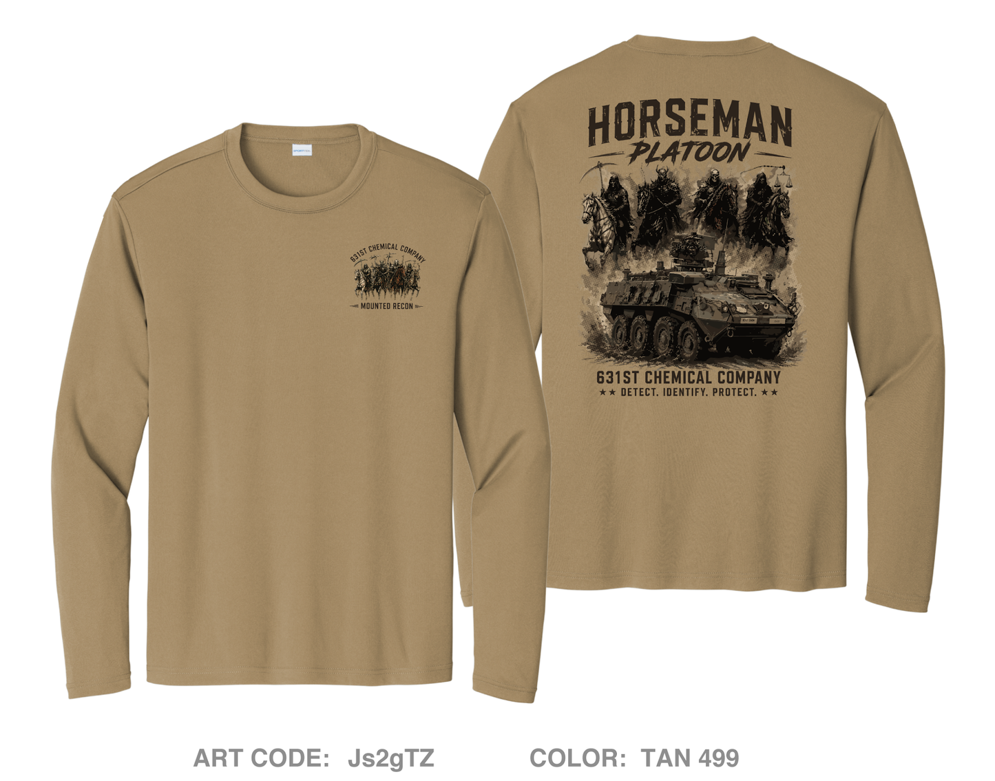 631st Chemical Company - Horseman Platoon Hi-Tech Performance Unisex LS Tee - Js2gTZ