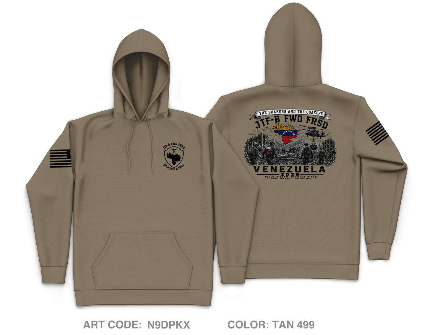 JTFB FRSD Venezuela Core Men's Hooded Performance Sweatshirt - N9DPKX