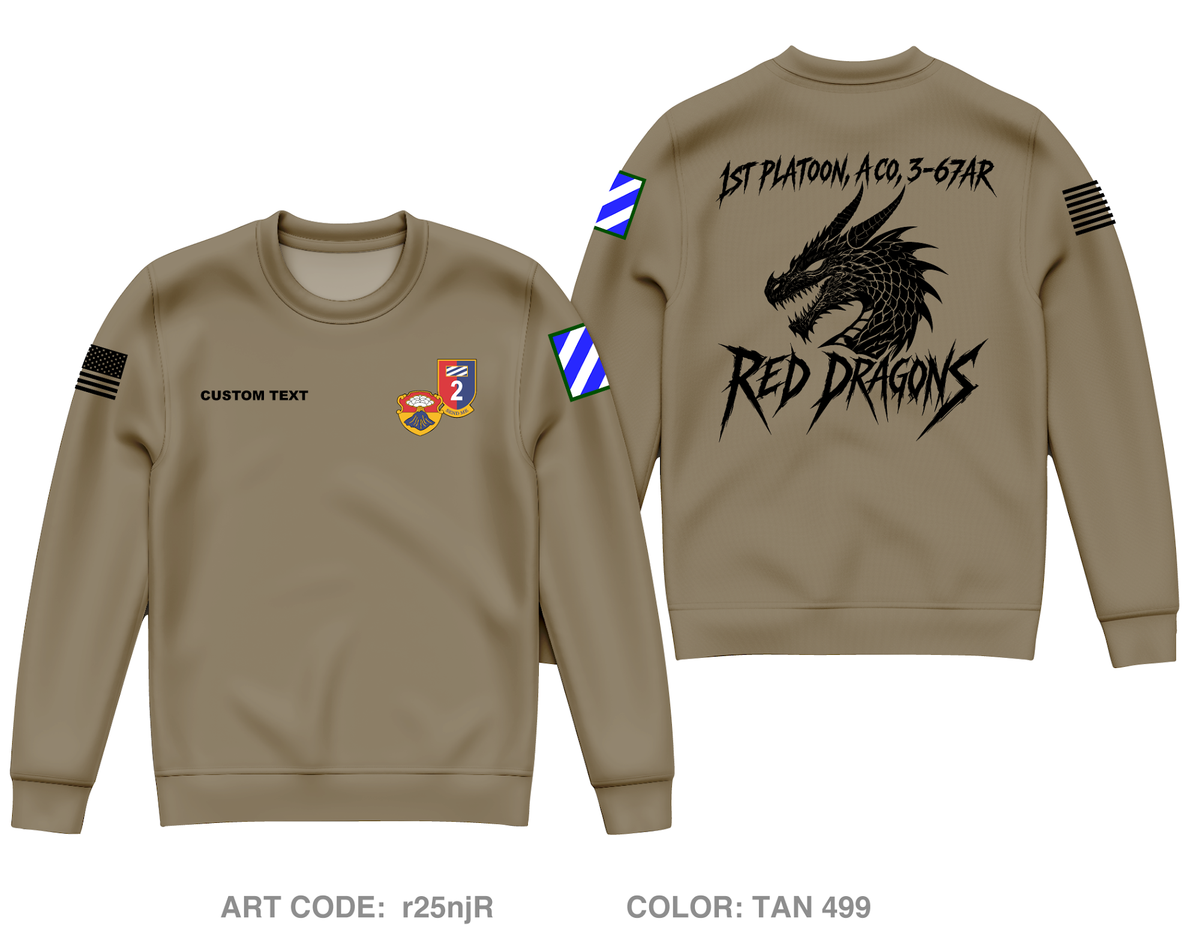 CUSTOM 1st Platoon Core Men's Crewneck Performance Sweatshirt - r25njR