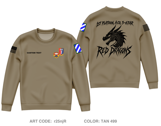 CUSTOM 1st Platoon Core Men's Crewneck Performance Sweatshirt - r25njR