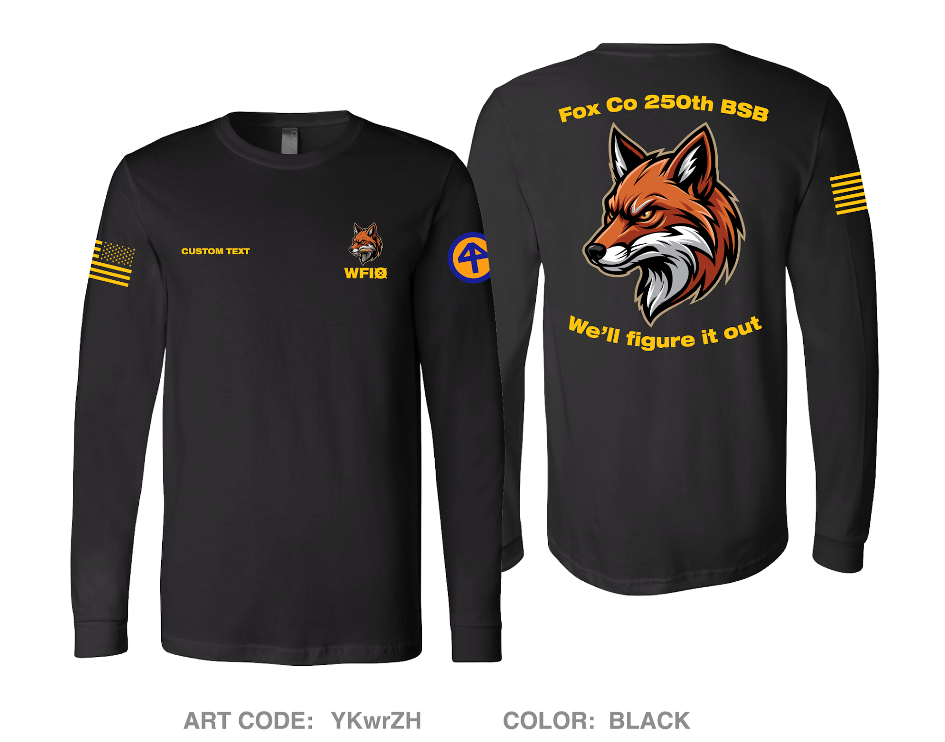CUSTOM Fox Co 250th BSB Comfort Unisex Cotton LS Tee Fundraising Collection - YKwrZH