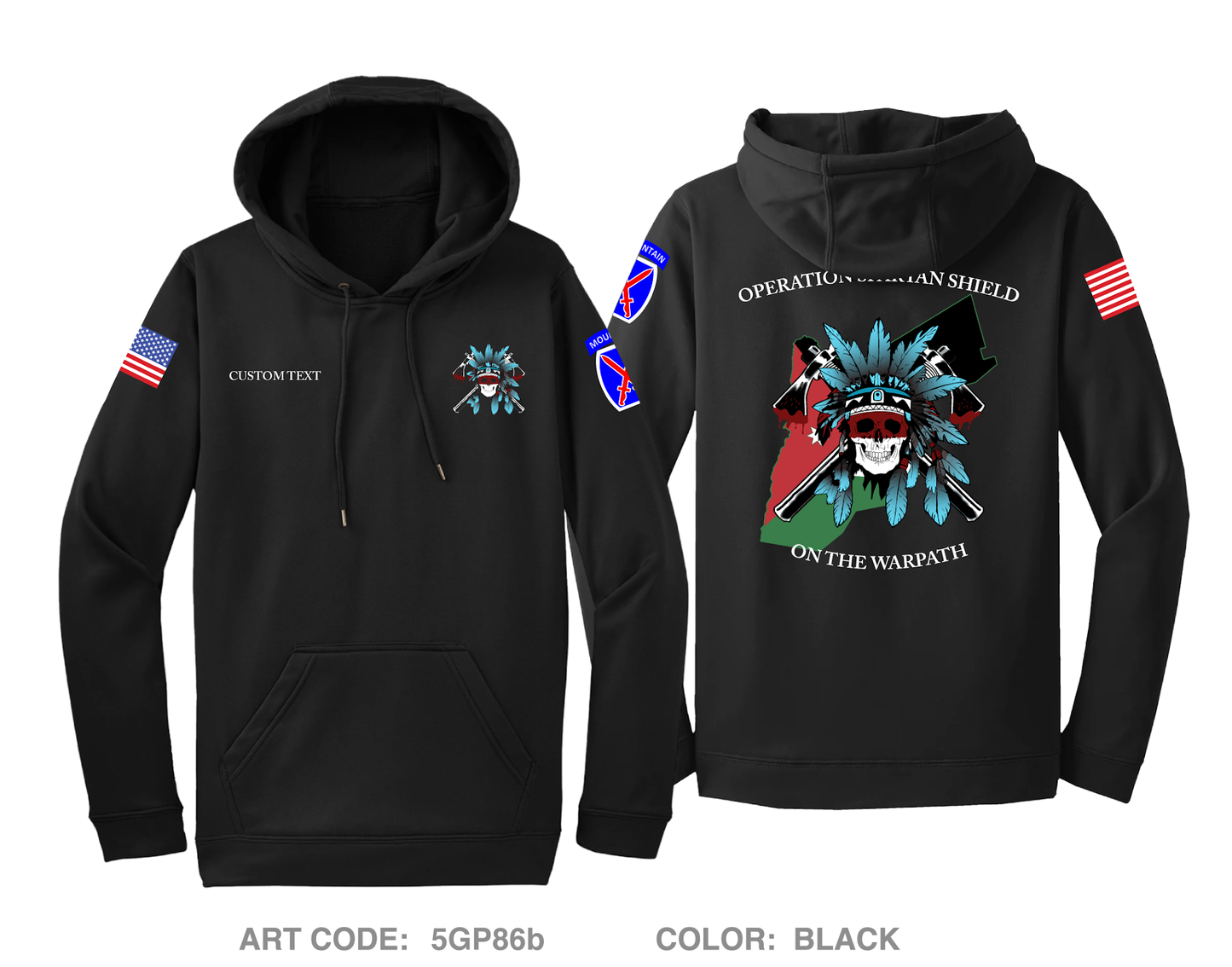 CUSTOM Comanche Company 2-87 IN Hi-Tech Performance Hoodie - 5GP86b