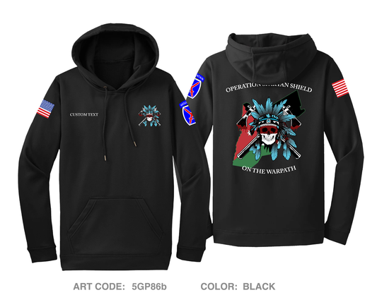 CUSTOM Comanche Company 2-87 IN Hi-Tech Performance Hoodie - 5GP86b