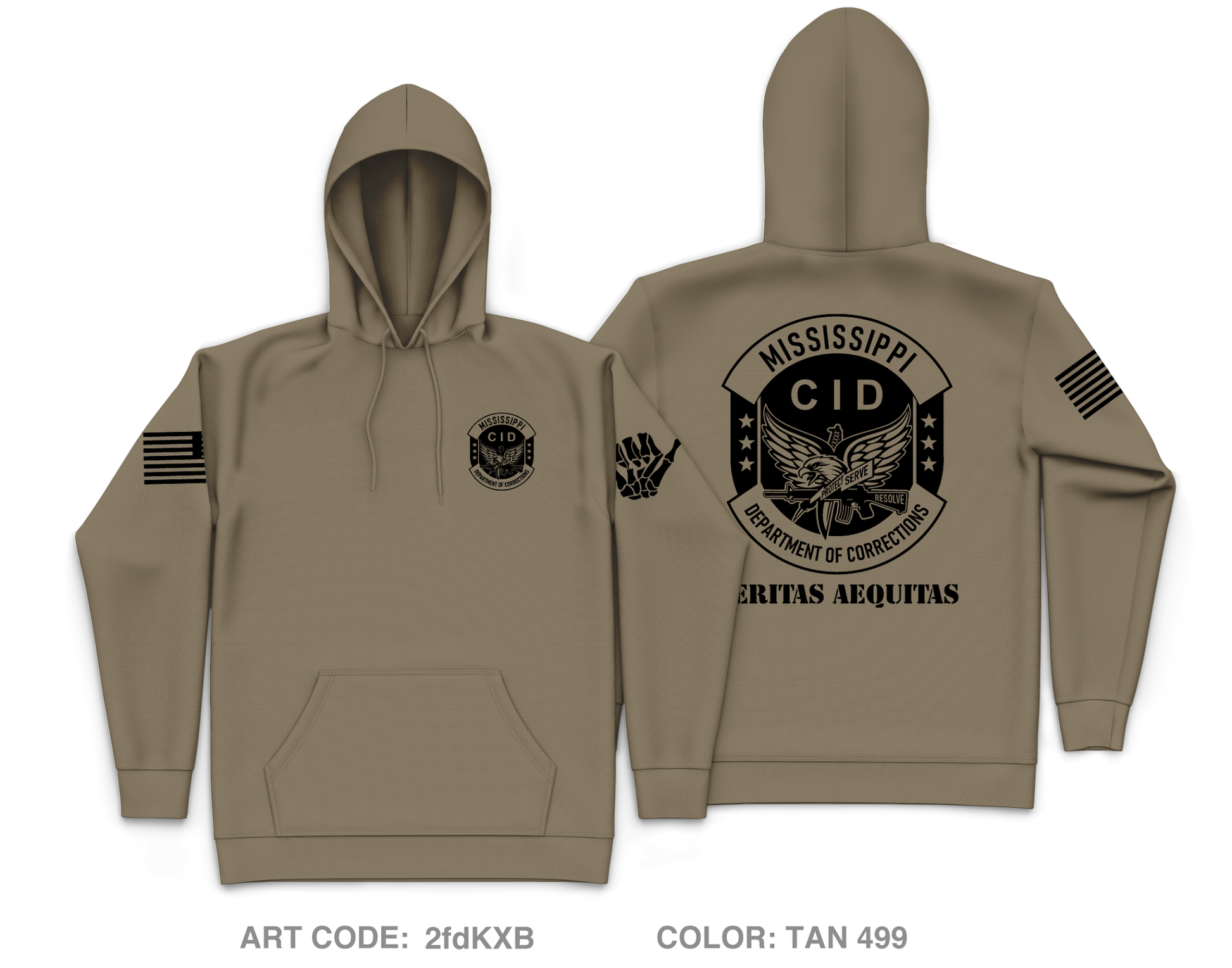 Mississippi Department of Corrections CID Core Men's Hooded Performance Sweatshirt - 2fdKXB