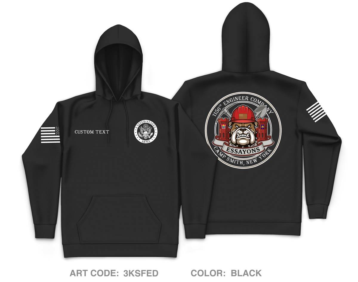 CUSTOM 1156th EN CO Core Men's Hooded Performance Sweatshirt - 3KSFED