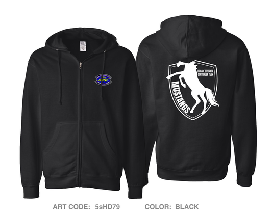 JMRC Mustang Team Comfort Unisex Cotton Blend Full-Zip Hooded Sweatshirt - 5sHD79
