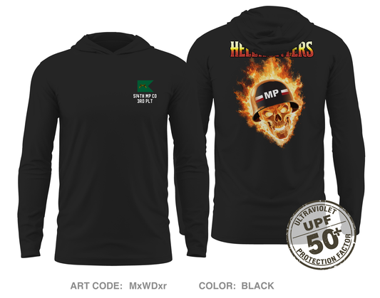 Hellhunters Fundraising Collection Core Men's UPF 50+ Hooded Performance LS Tee - MxWDxr