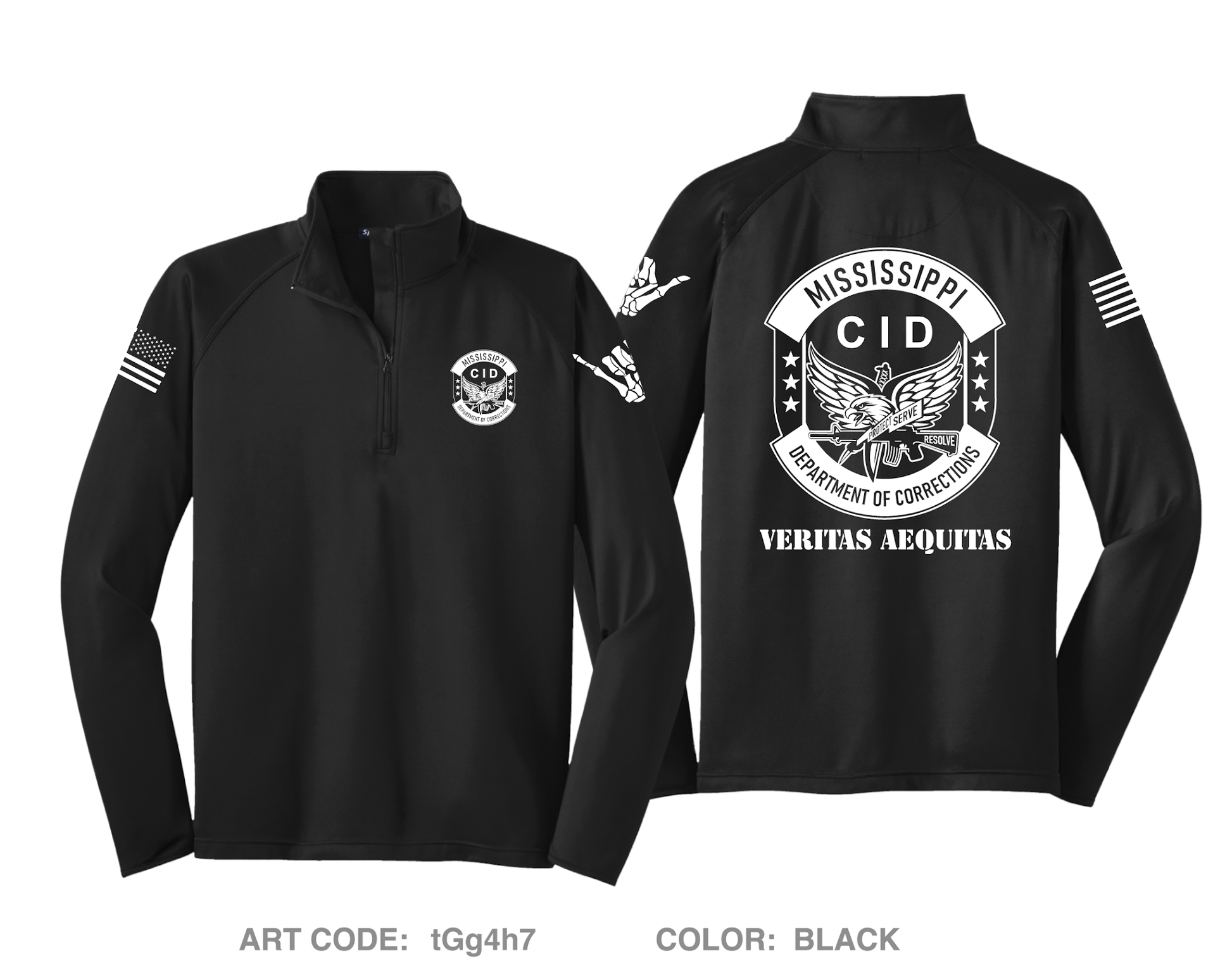 Mississippi Department of Corrections CID Hi-Tech Performance Quarter-Zip Fleece Jacket - tGg4h7