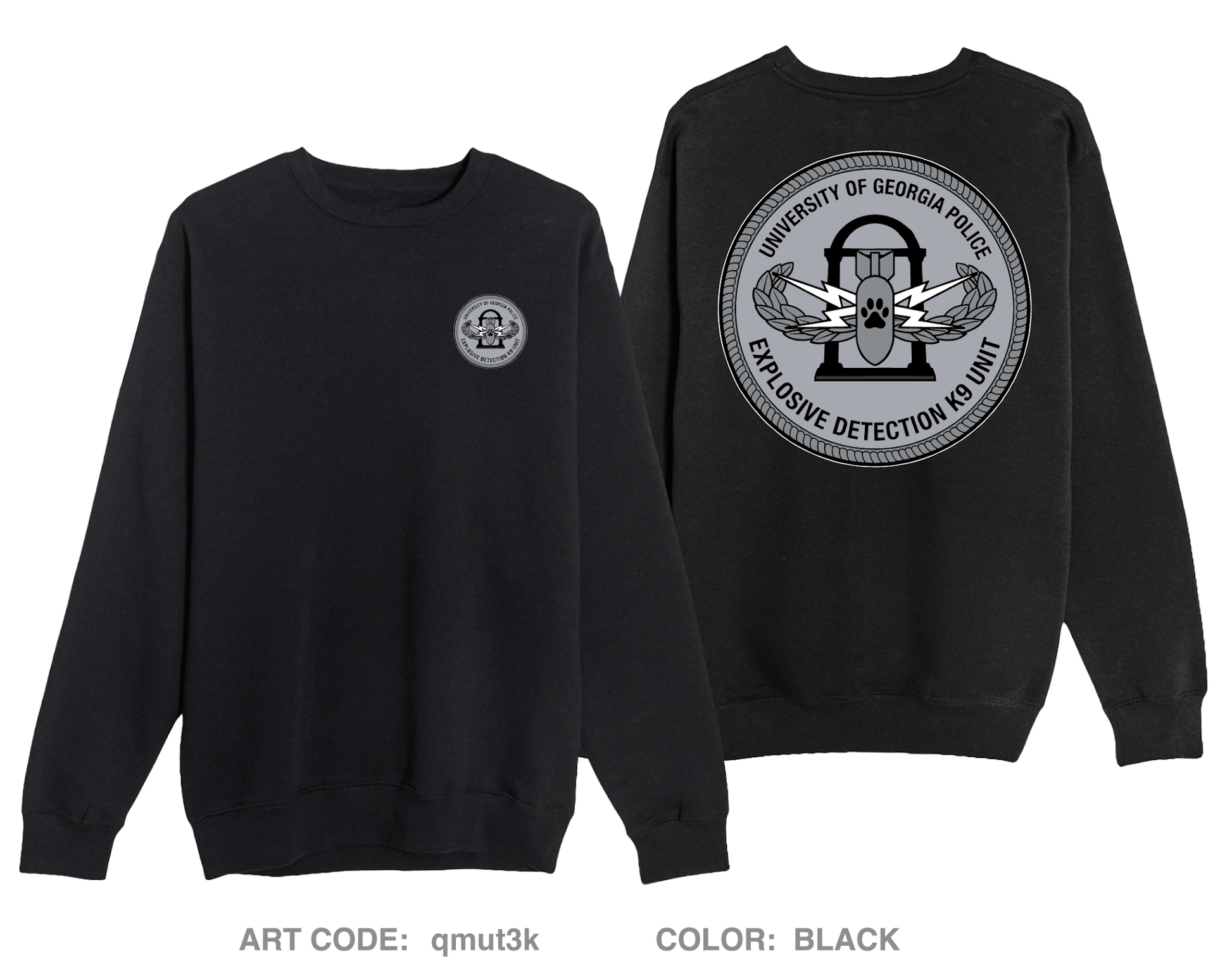 University of Georgia EOD K9 Unit Comfort Unisex Crewneck Sweatshirt - qmut3k