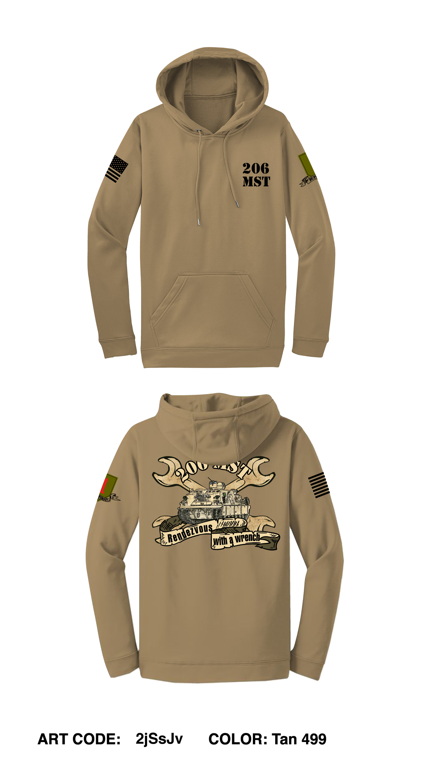 206th Maintenance Platoon Core Men's Hooded Performance Sweatshirt - 2jSsJv